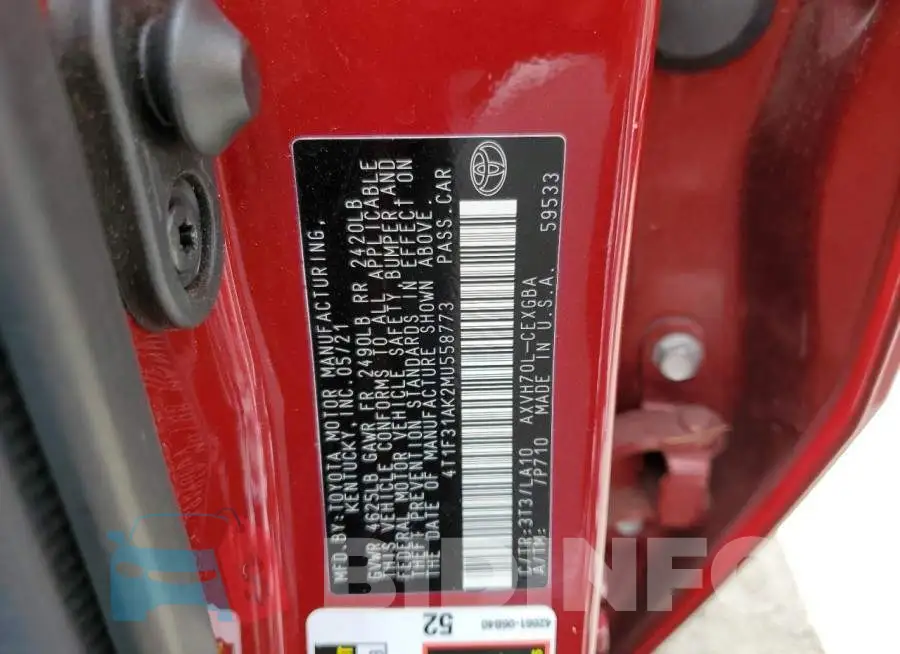 4T1F31AK2MU558773 Photo# 10