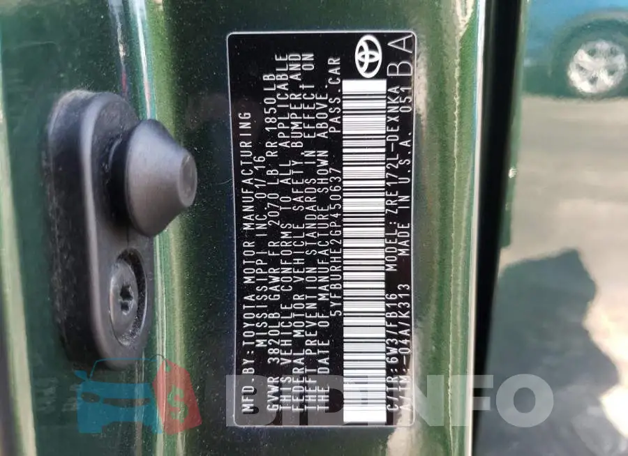 5YFBURHE2GP450637 Photo# 10