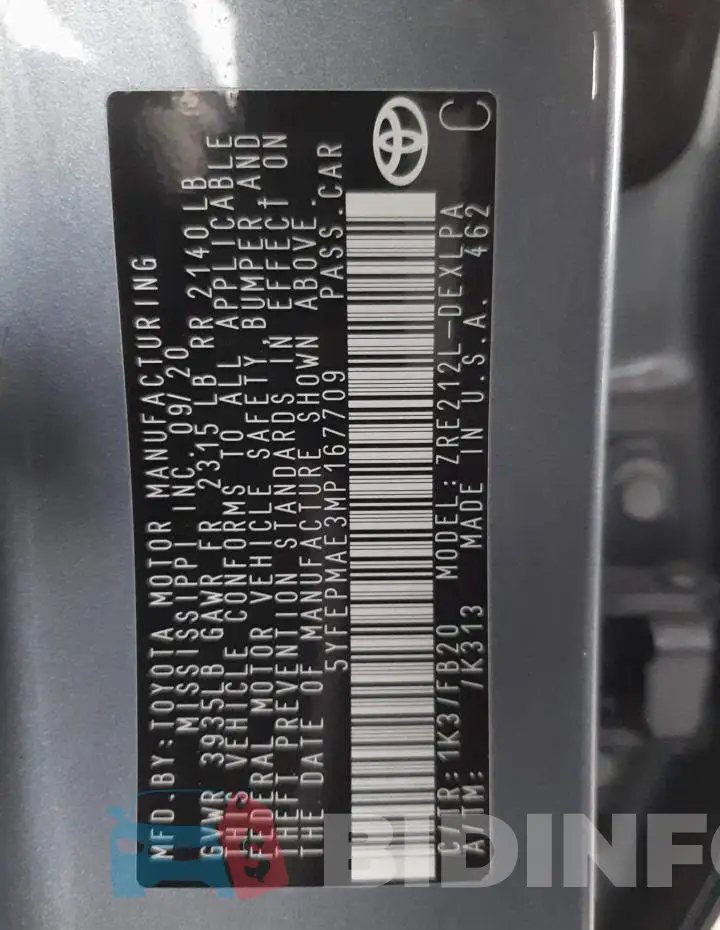 5YFEPMAE3MP167709 Photo# 10