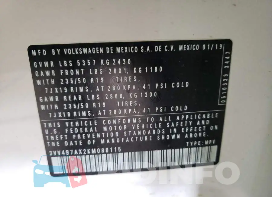 3VV4B7AX2KM088115 Photo# 10