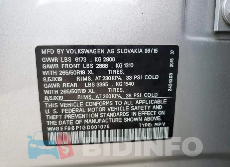 WVGEF9BP1GD001076 Photo# 10