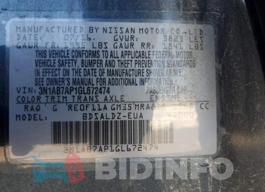 3N1AB7AP1GL672474 Photo# 10