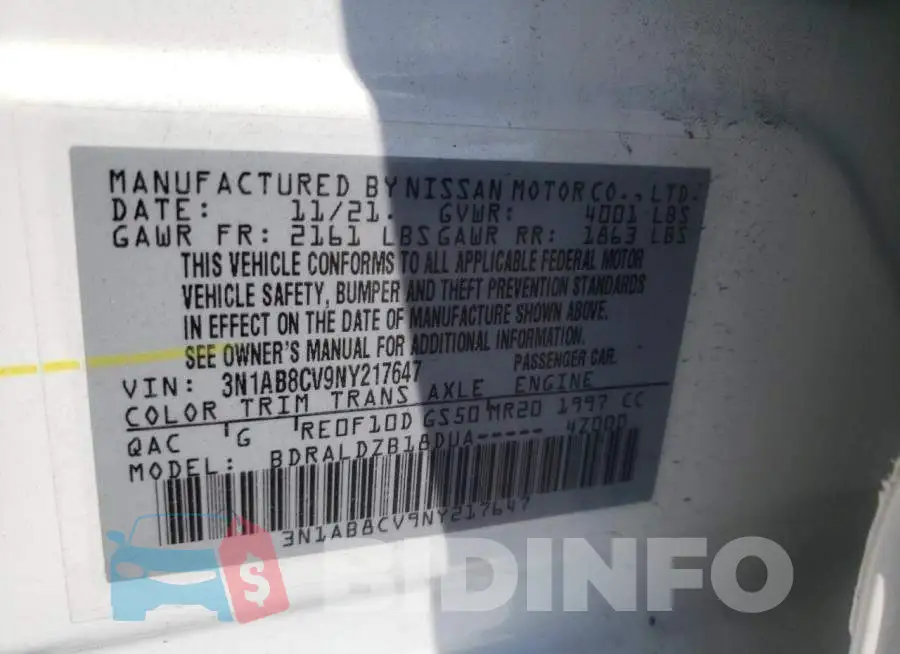 3N1AB8CV9NY217647 Photo# 10