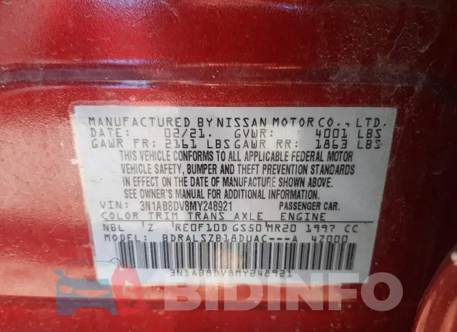3N1AB8DV8MY248921 Photo# 10