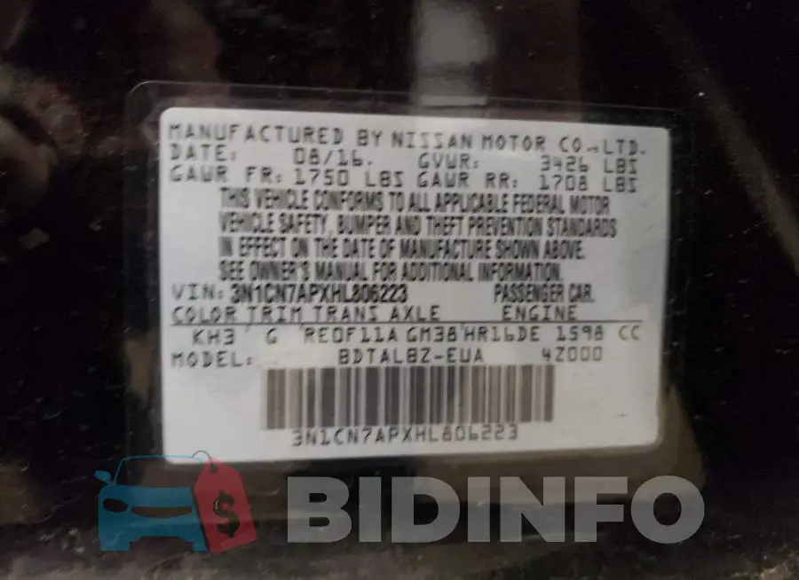 3N1CN7APXHL806223 Photo# 10