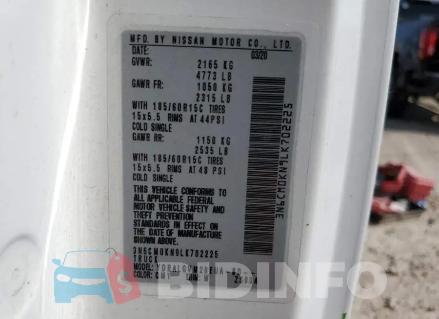 3N6CM0KN9LK702225 Photo# 10