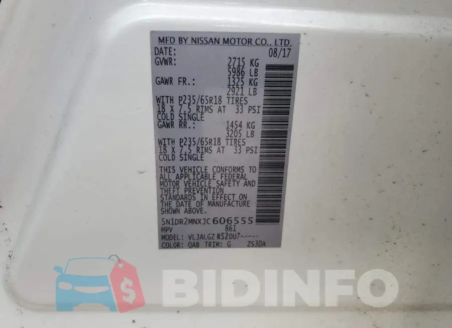 5N1DR2MNXJC606555 Photo# 10