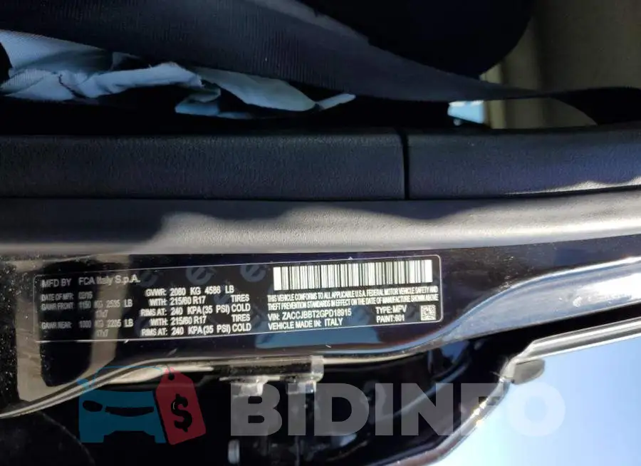 ZACCJBBT2GPD18915 Photo# 10