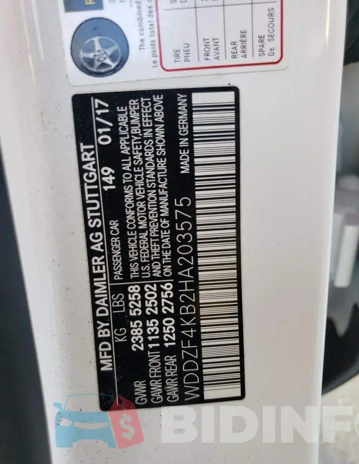 WDDZF4KB2HA203575 Photo# 10