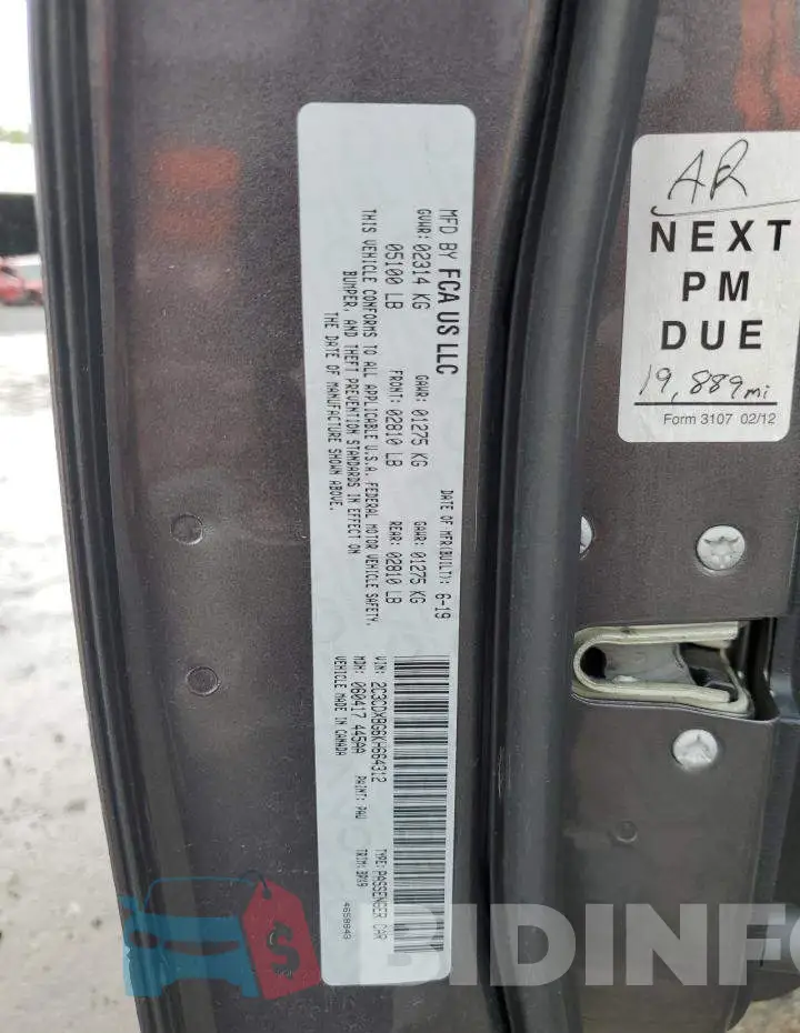 2C3CDXBG6KH664312 Photo# 10