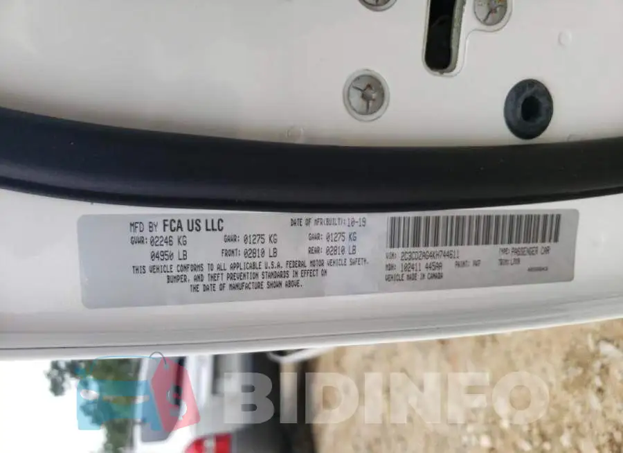 2C3CDZAG4KH744611 Photo# 10