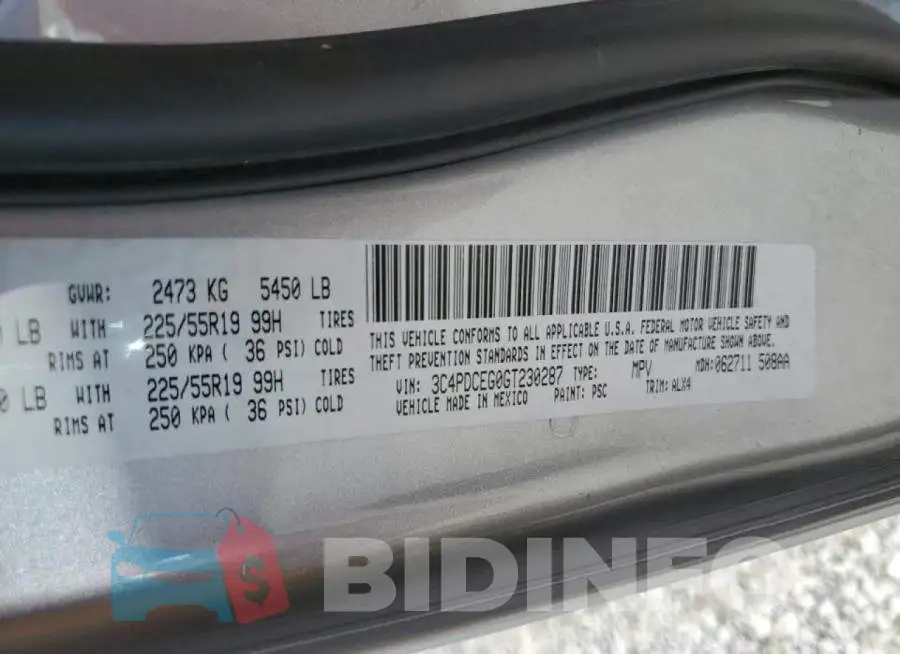 3C4PDCEG0GT230287 Photo# 10