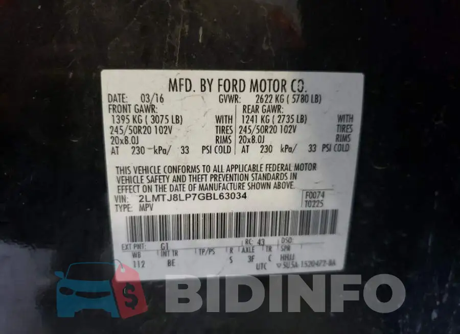 2LMTJ8LP7GBL63034 Photo# 10