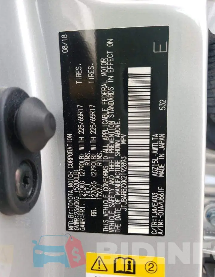 JTJBARBZXK2192893 Photo# 10