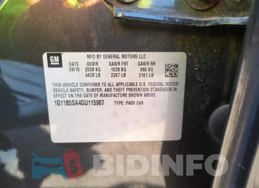 1G11B5SA4GU115987 Photo# 10