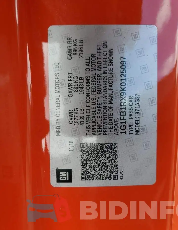 1G1FB1RX9K0125097 Photo# 10