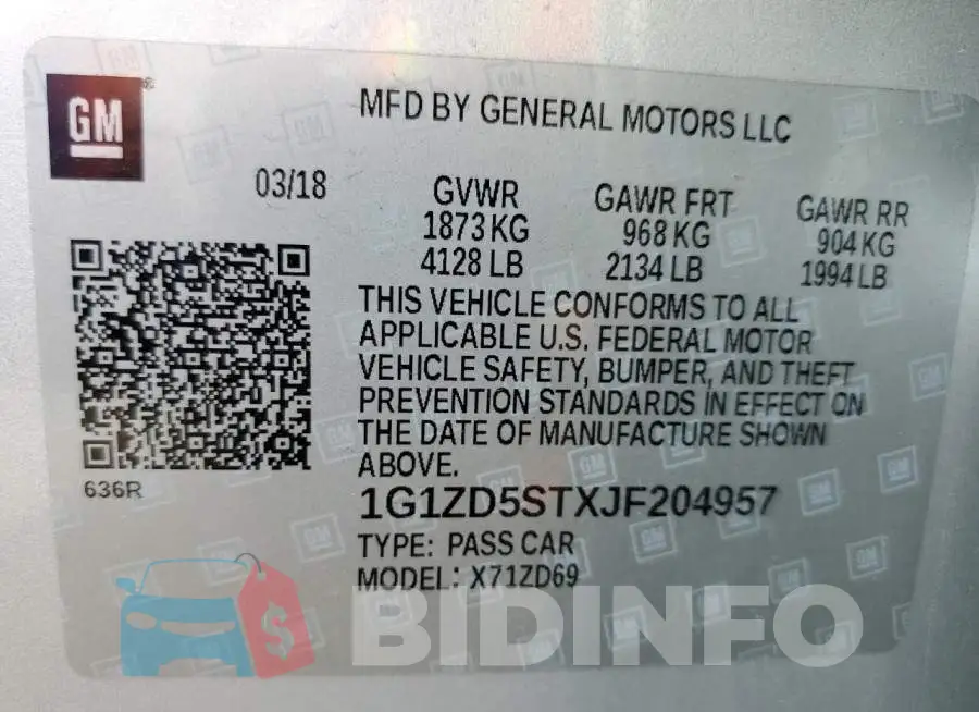 1G1ZD5STXJF204957 Photo# 10