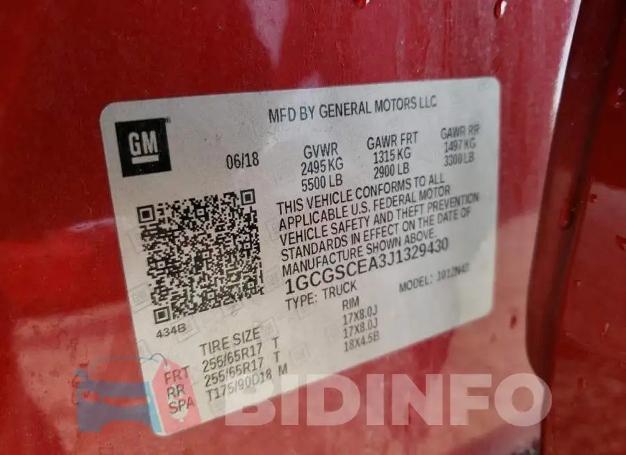 1GCGSCEA3J1329430 Photo# 10