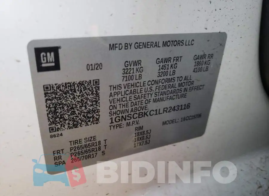 1GNSCBKC1LR243116 Photo# 10