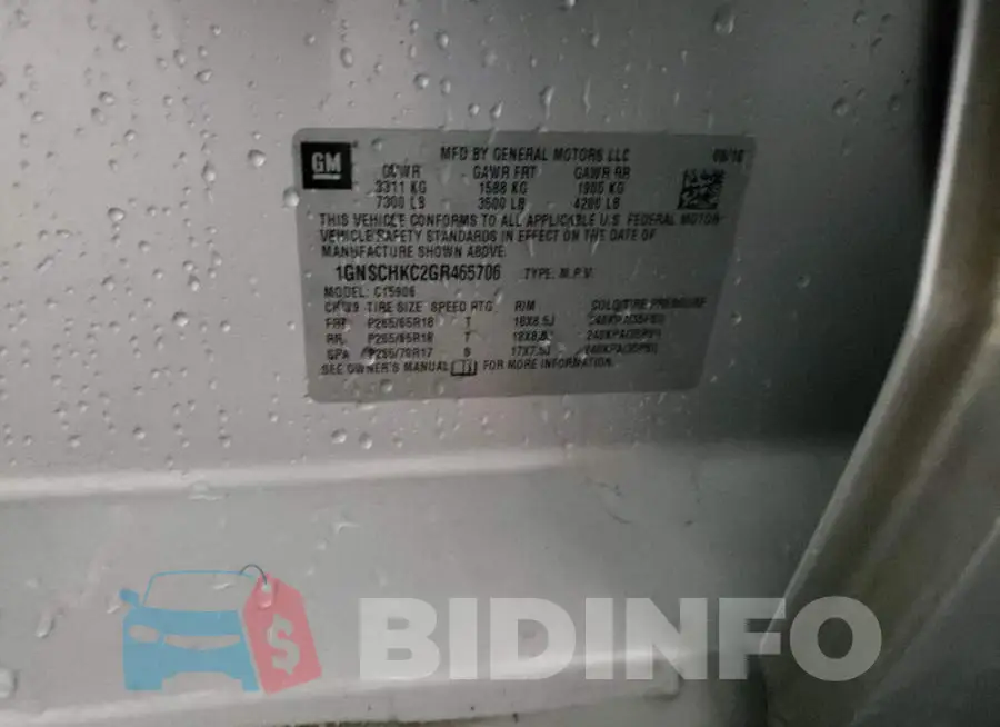 1GNSCHKC2GR465706 Photo# 10