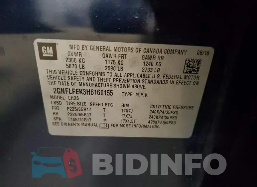 2GNFLFEK3H6160155 Photo# 10
