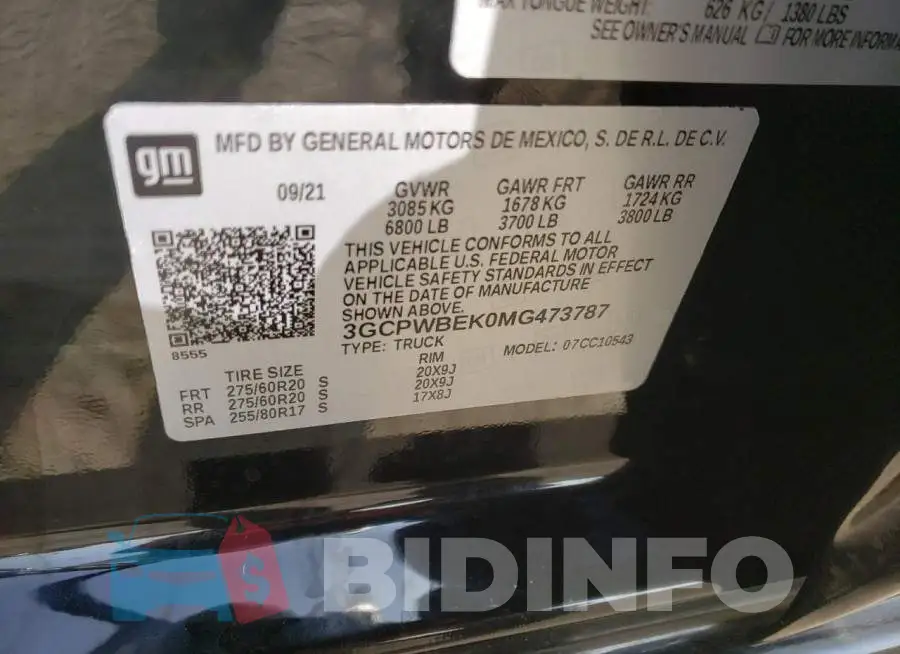 3GCPWBEK0MG473787 Photo# 10