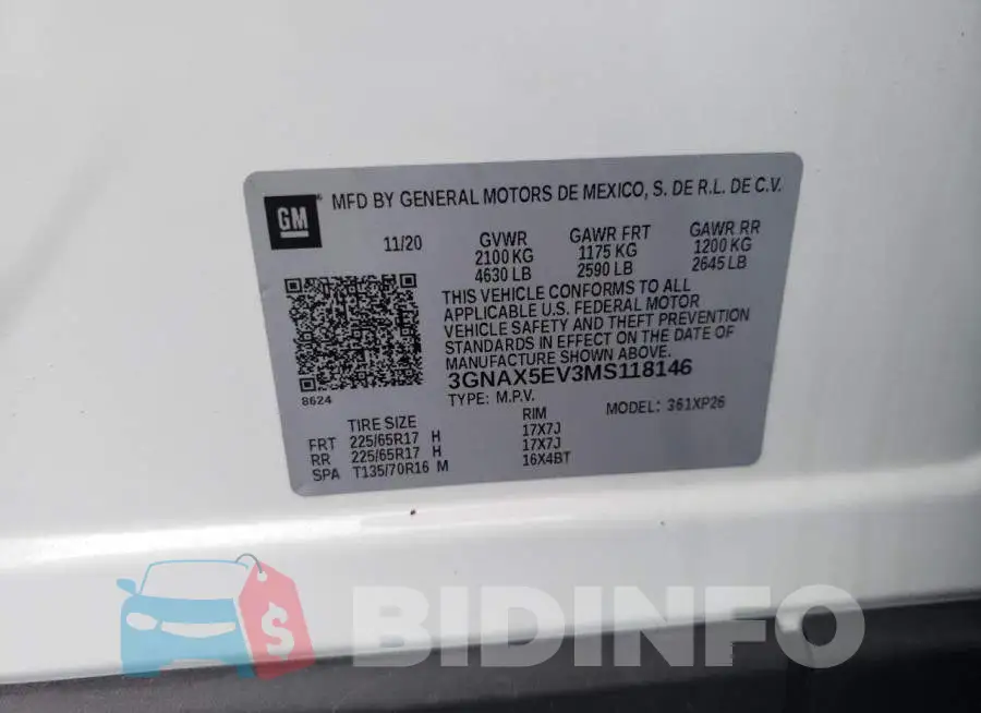 3GNAX5EV3MS118146 Photo# 10