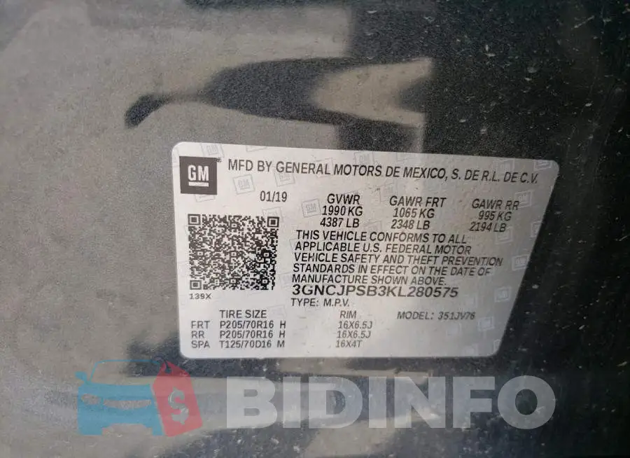 3GNCJPSB3KL280575 Photo# 10