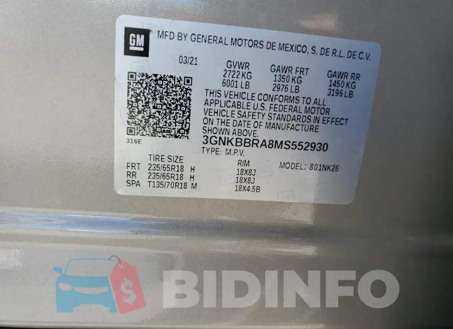 3GNKBBRA8MS552930 Photo# 10