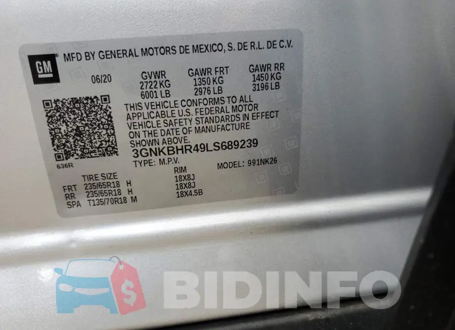 3GNKBHR49LS689239 Photo# 10