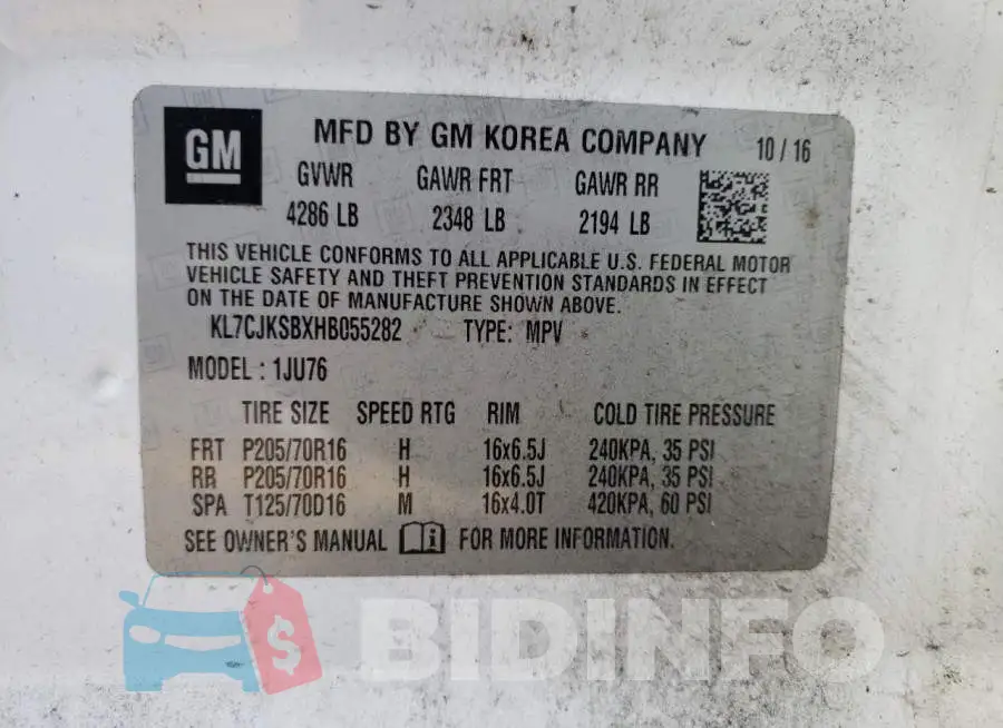 KL7CJKSBXHB055282 Photo# 10