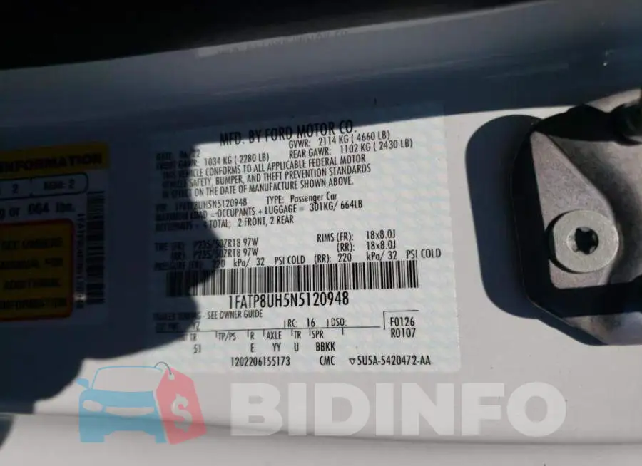 1FATP8UH5N5120948 Photo# 10