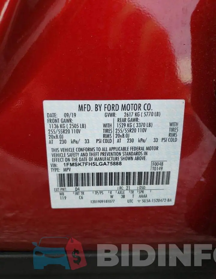 1FMSK7FH5LGA75888 Photo# 10