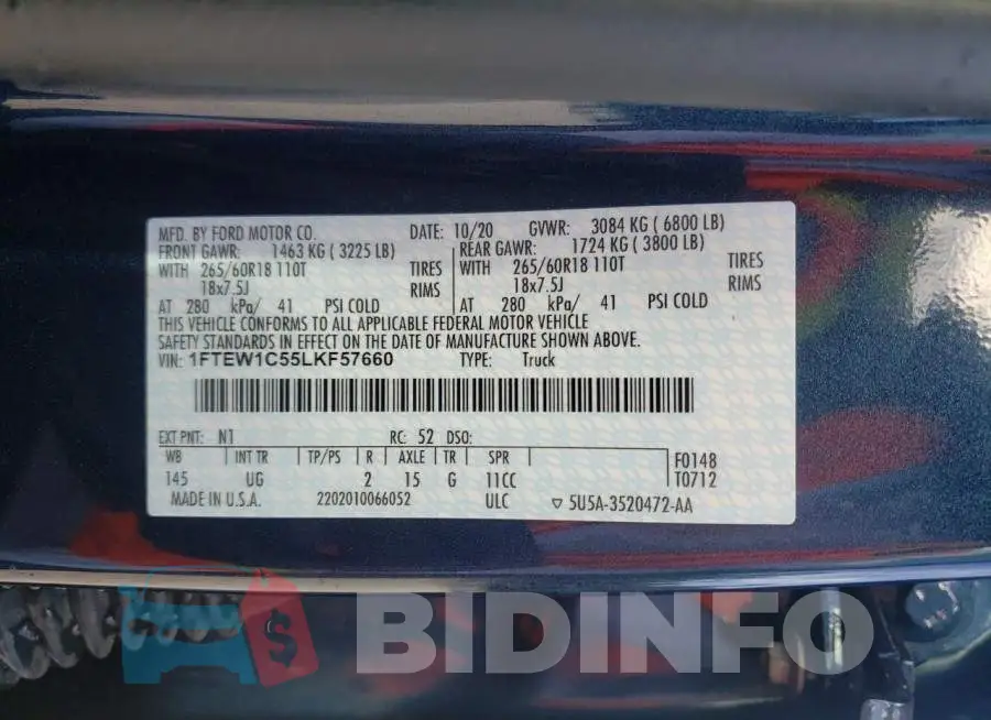 1FTEW1C55LKF57660 Photo# 10