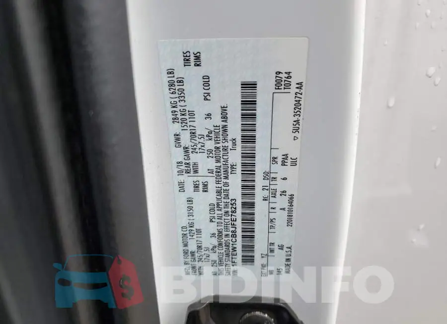 1FTEW1CB8JFE78253 Photo# 10