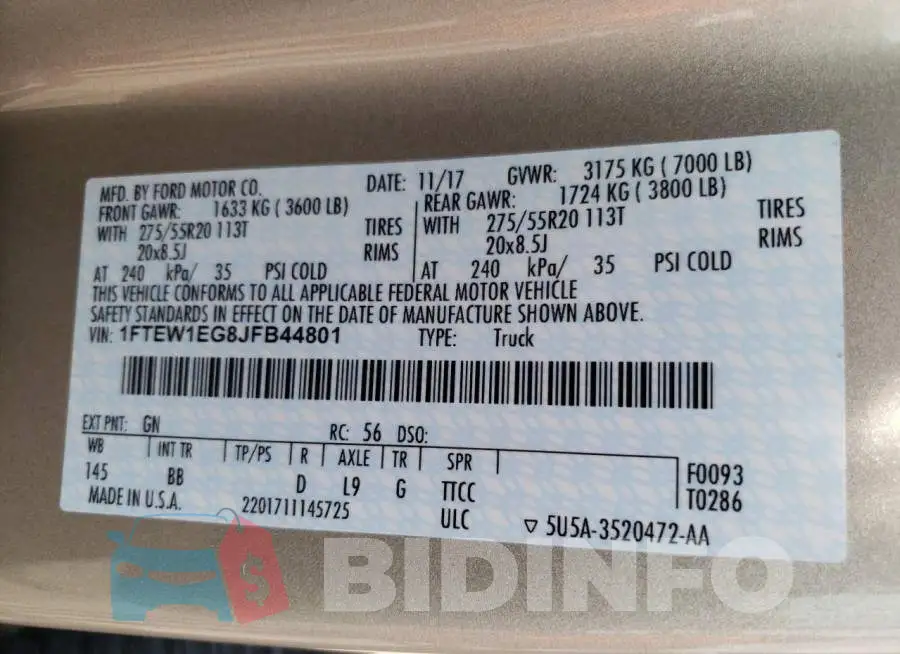 1FTEW1EG8JFB44801 Photo# 10