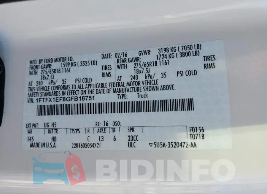 1FTFX1EF8GFB18751 Photo# 10
