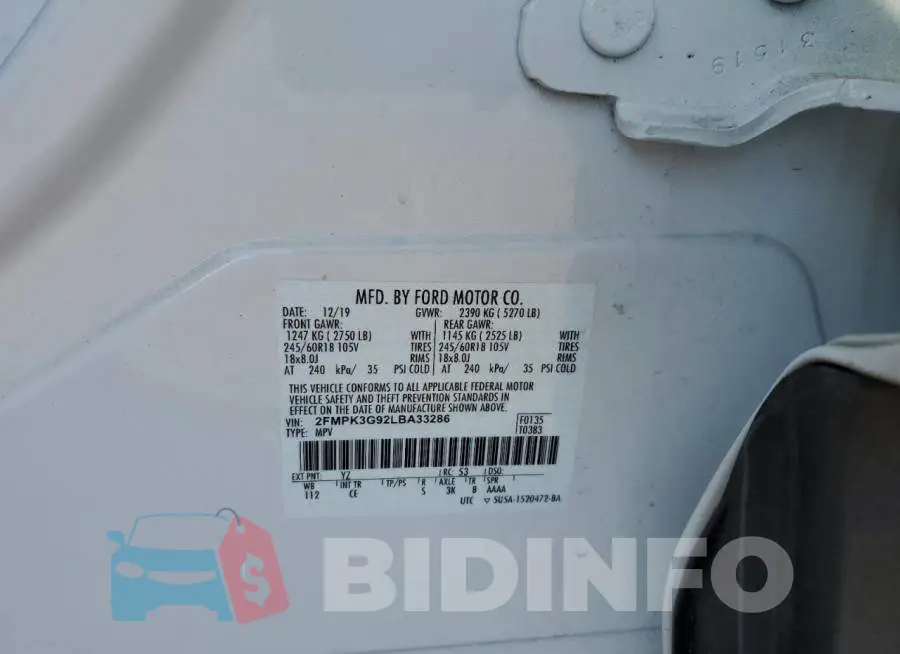 2FMPK3G92LBA33286 Photo# 10