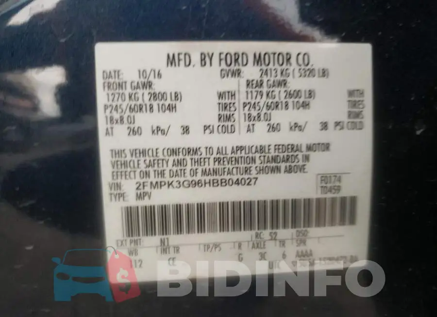 2FMPK3G96HBB04027 Photo# 10