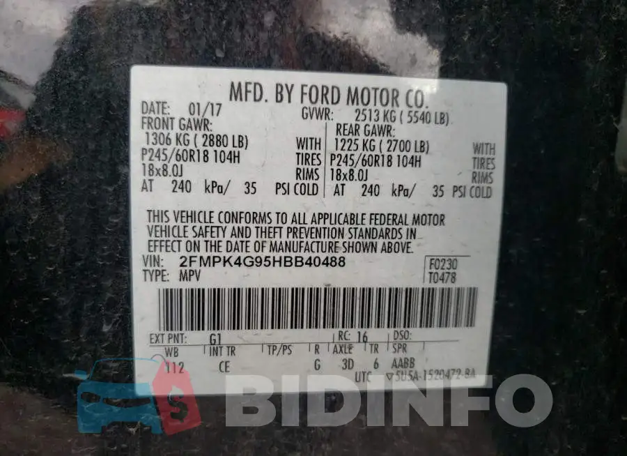 2FMPK4G95HBB40488 Photo# 10