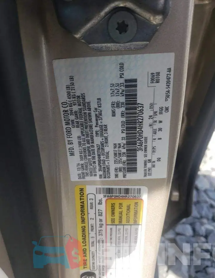 3FA6P0HD4HR270637 Photo# 10