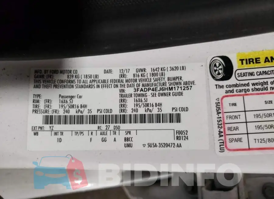 3FADP4EJ6HM171257 Photo# 10