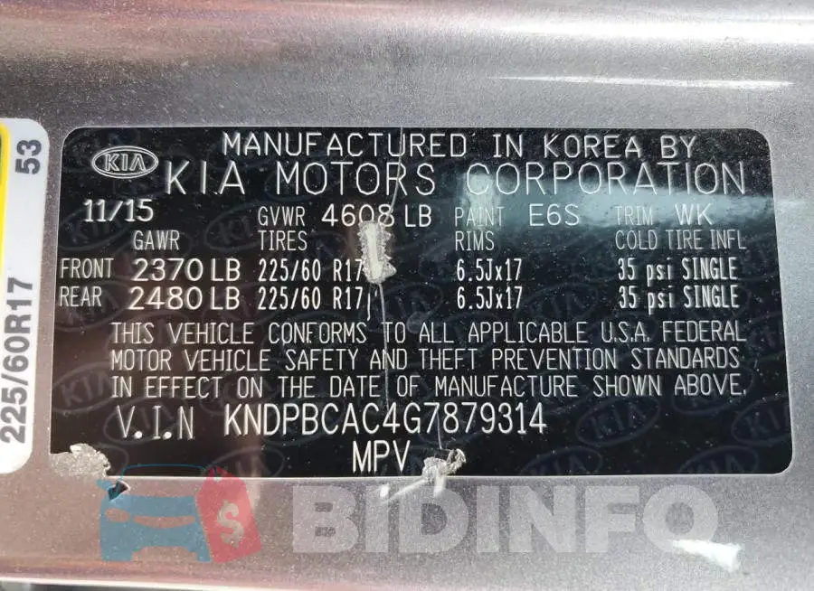 KNDPBCAC4G7879314 Photo# 10