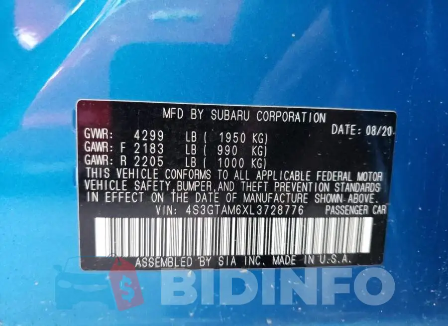 4S3GTAM6XL3728776 Photo# 10