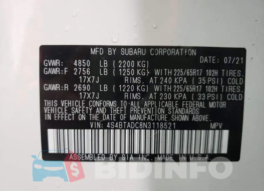 4S4BTADC8N3118521 Photo# 10