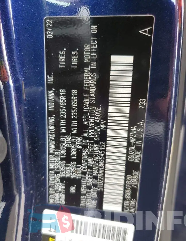 5TDZZRAH3NS545152 Photo# 10