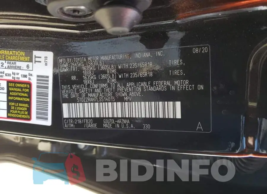 5TDZZRAH7LS514015 Photo# 10