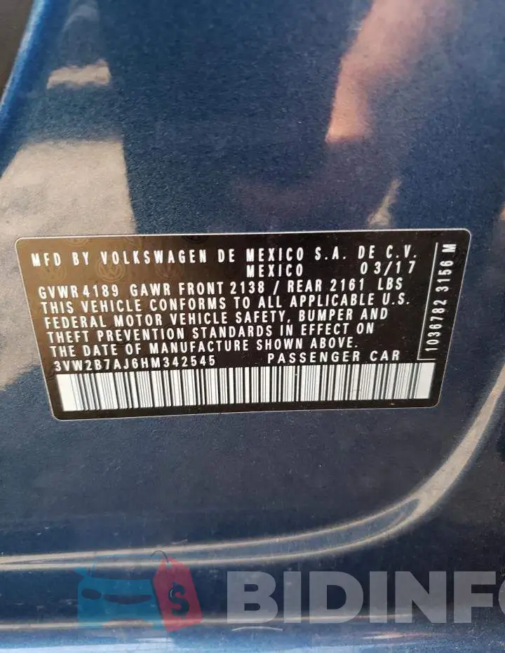 3VW2B7AJ6HM342545 Photo# 10