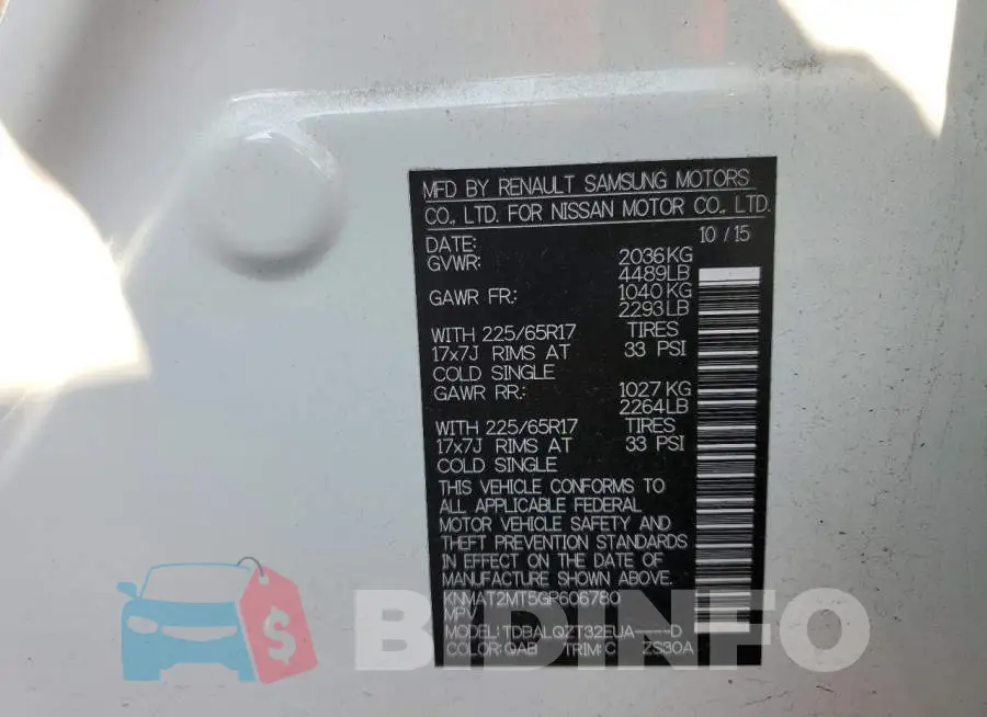 KNMAT2MT5GP606780 Photo# 10