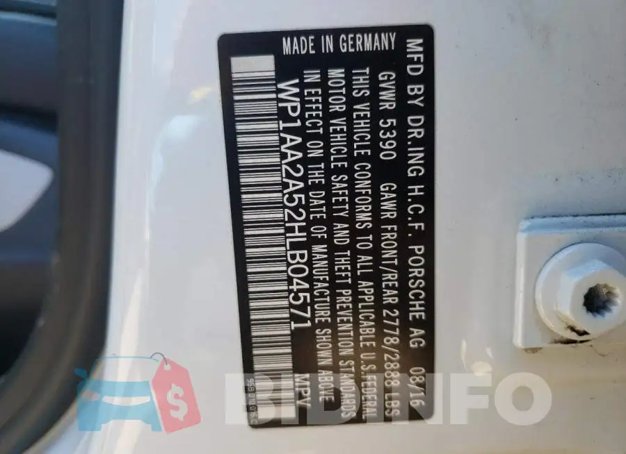 WP1AA2A52HLB04571 Photo# 10